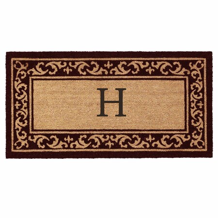 Monogram Door Mat, Black, Natural, 24 in W x 48 in L